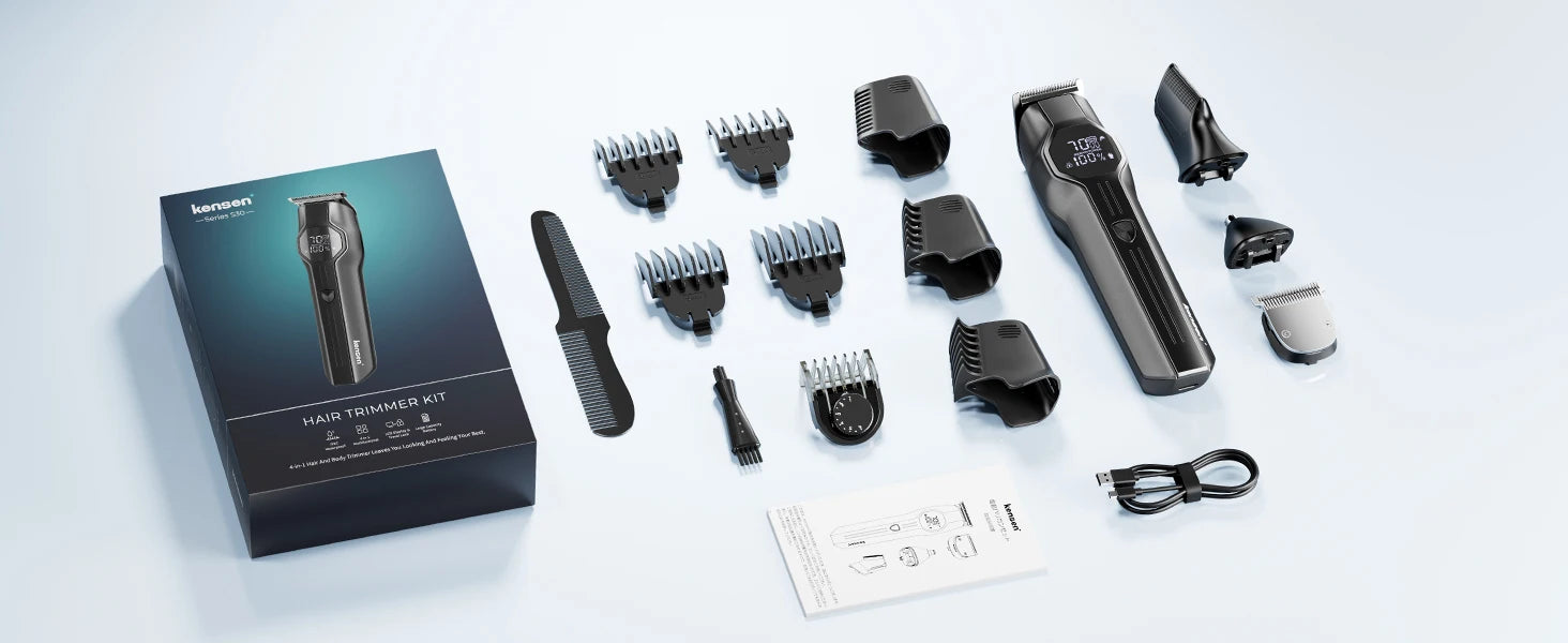 Kensen S30 4-in-1 Cordless Hair Clipper & Grooming Kit
