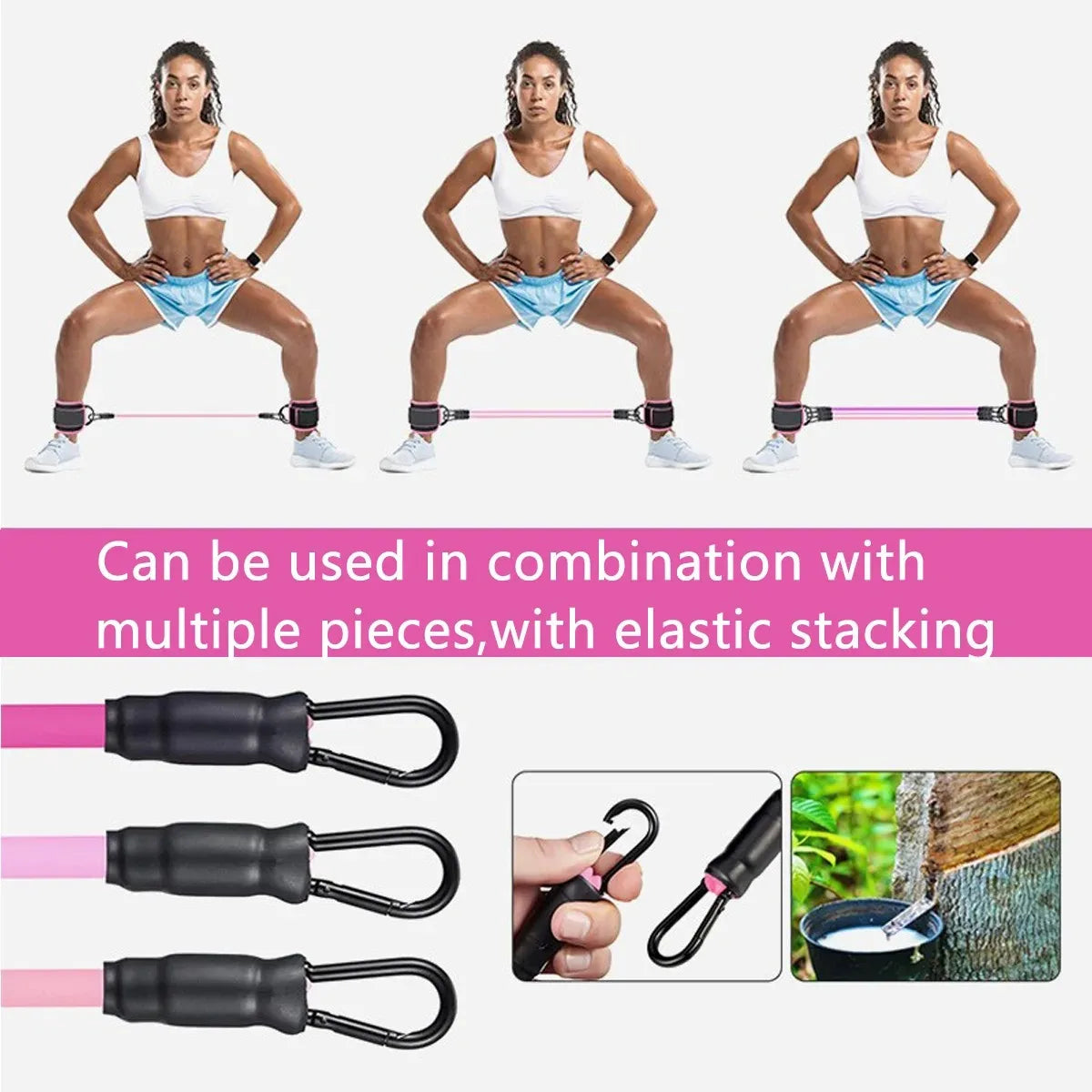 TPE Resistance Bands with Ankle Straps – Leg & Glute Training Set