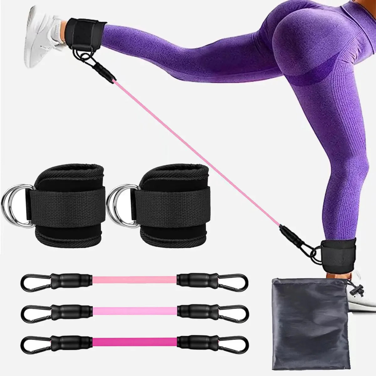 TPE Resistance Bands with Ankle Straps – Leg & Glute Training Set