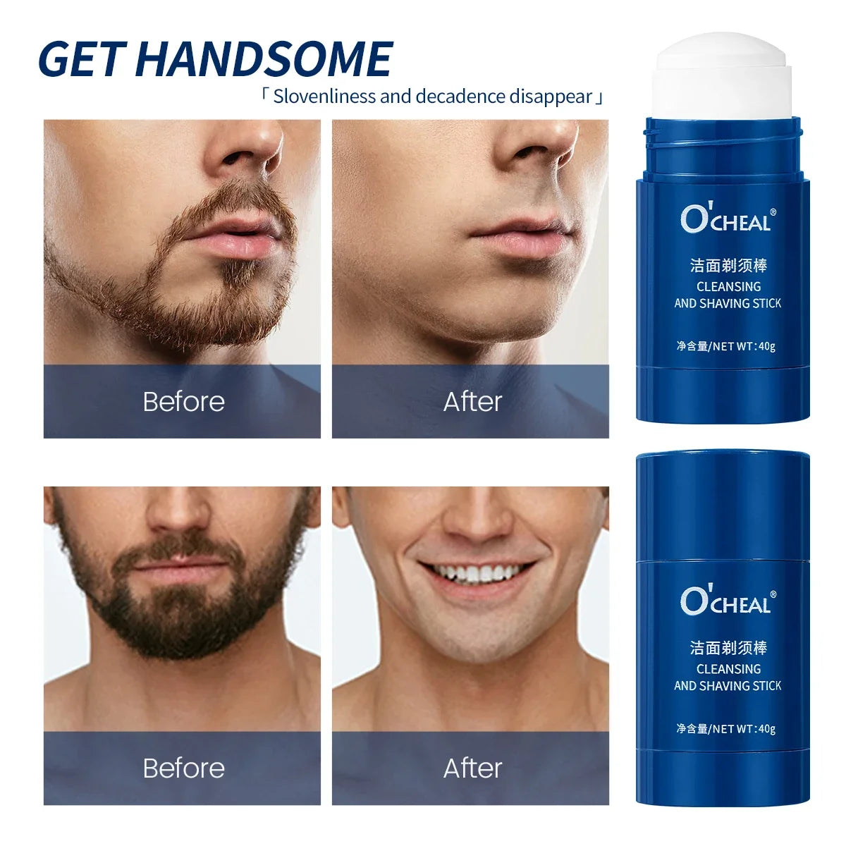 O'CHEAL 40g Facial Cleansing Gel Shaving Stick