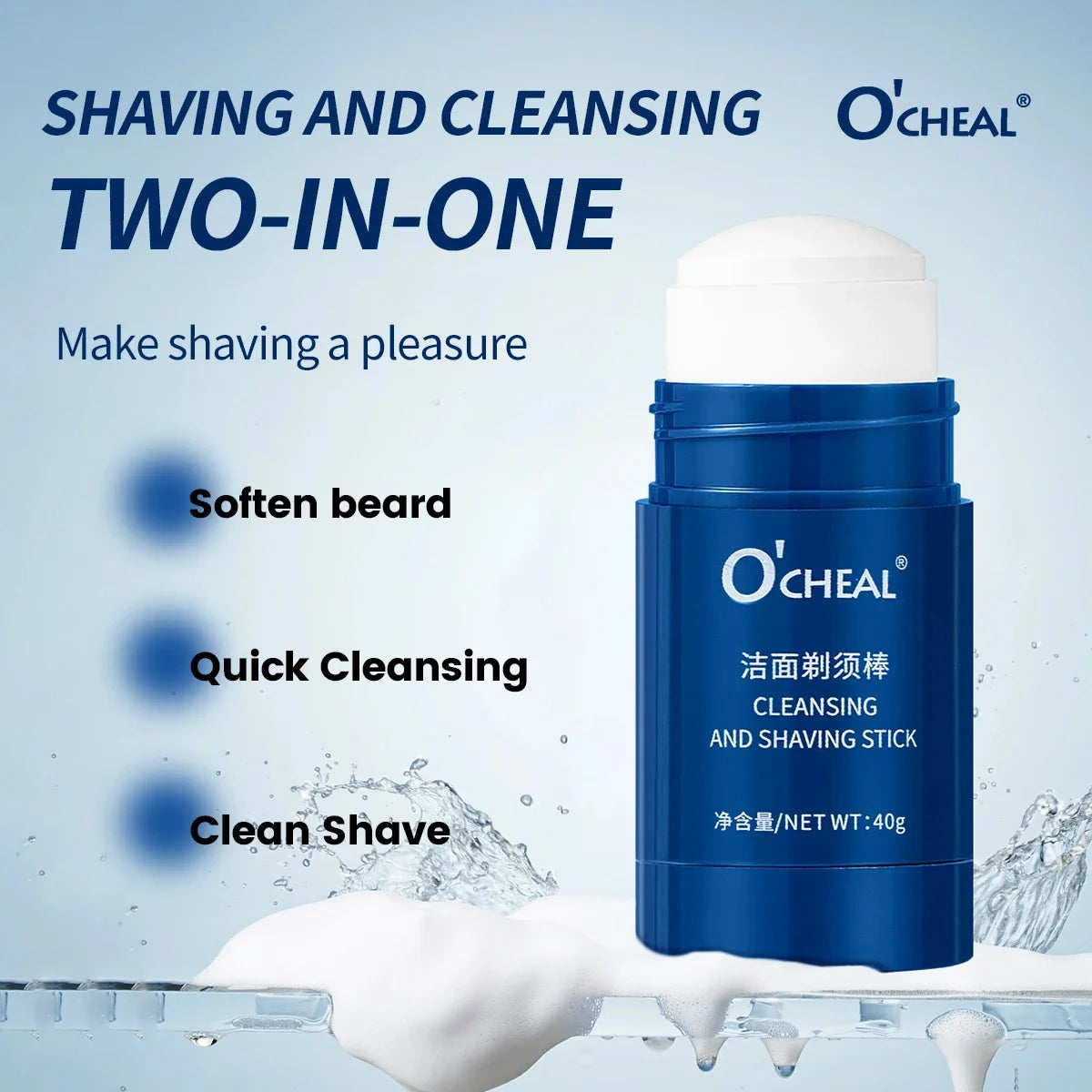 O'CHEAL 40g Facial Cleansing Gel Shaving Stick