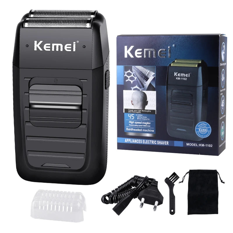 Kemei KM-1102 Cordless Twin Blade Men’s Shaver & Trimmer