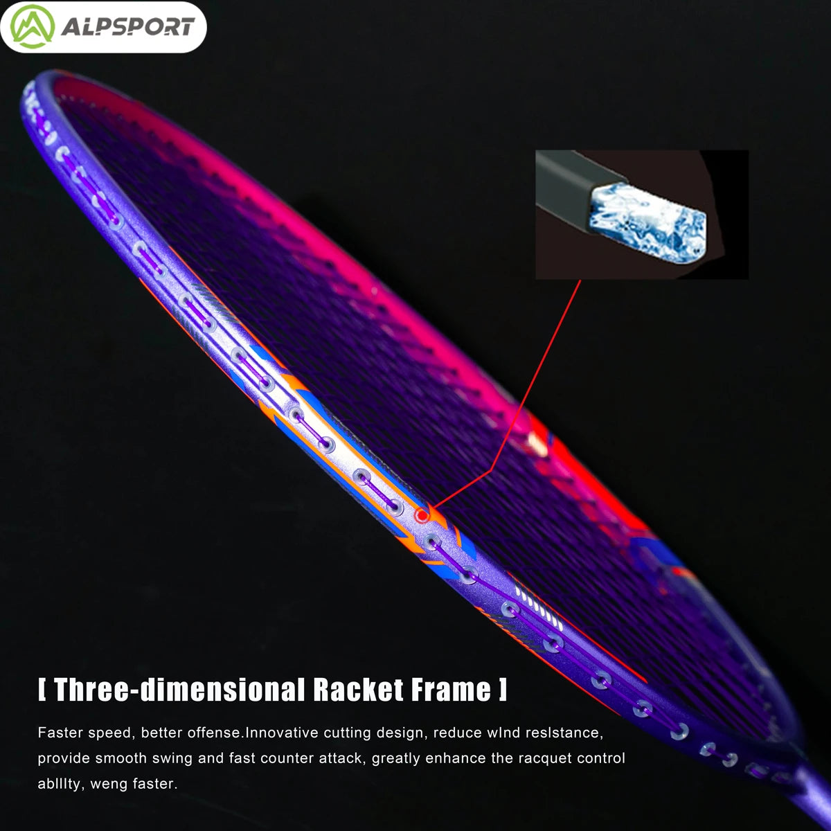 ALP GJ 10U Ultralight 52g Badminton Racket T800 Carbon