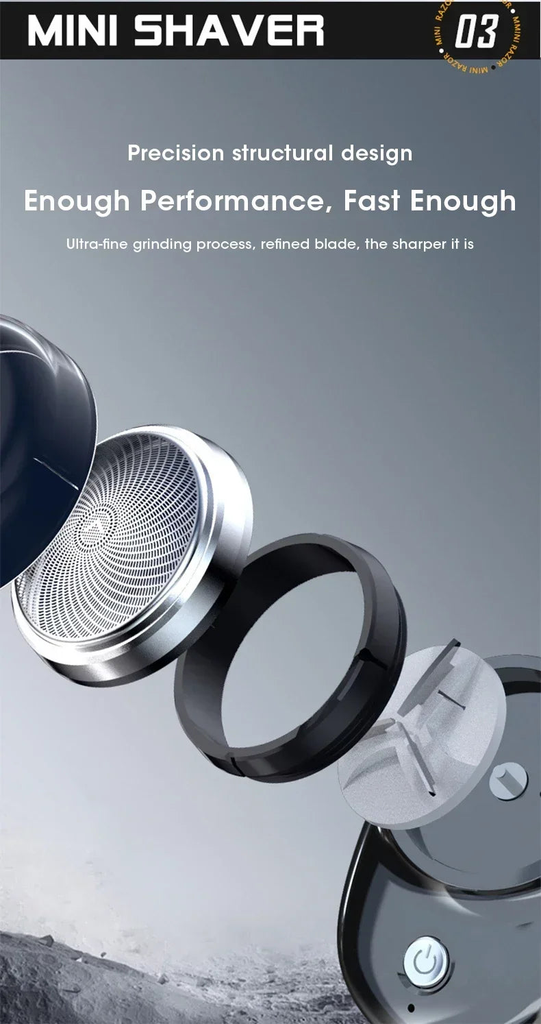 Upgraded Portable Men’s Razor – Wet/Dry, USB Rechargeable, Fast Charging