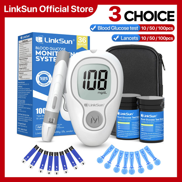 LinkSun G-425-3 Blood Glucose Meter Kit – Diabetes Sugar Monitor
