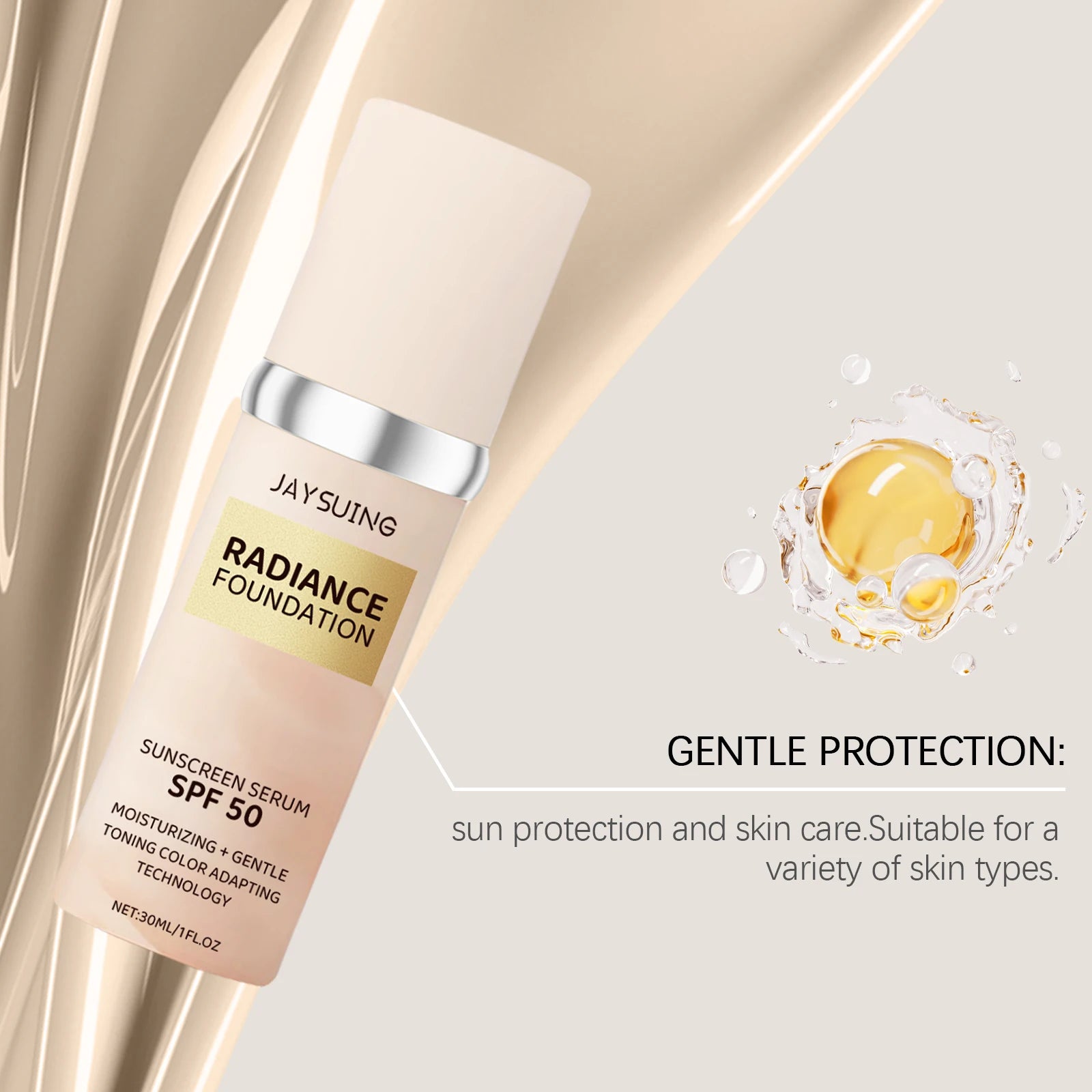 Lightweight Sunscreen Foundation Cream