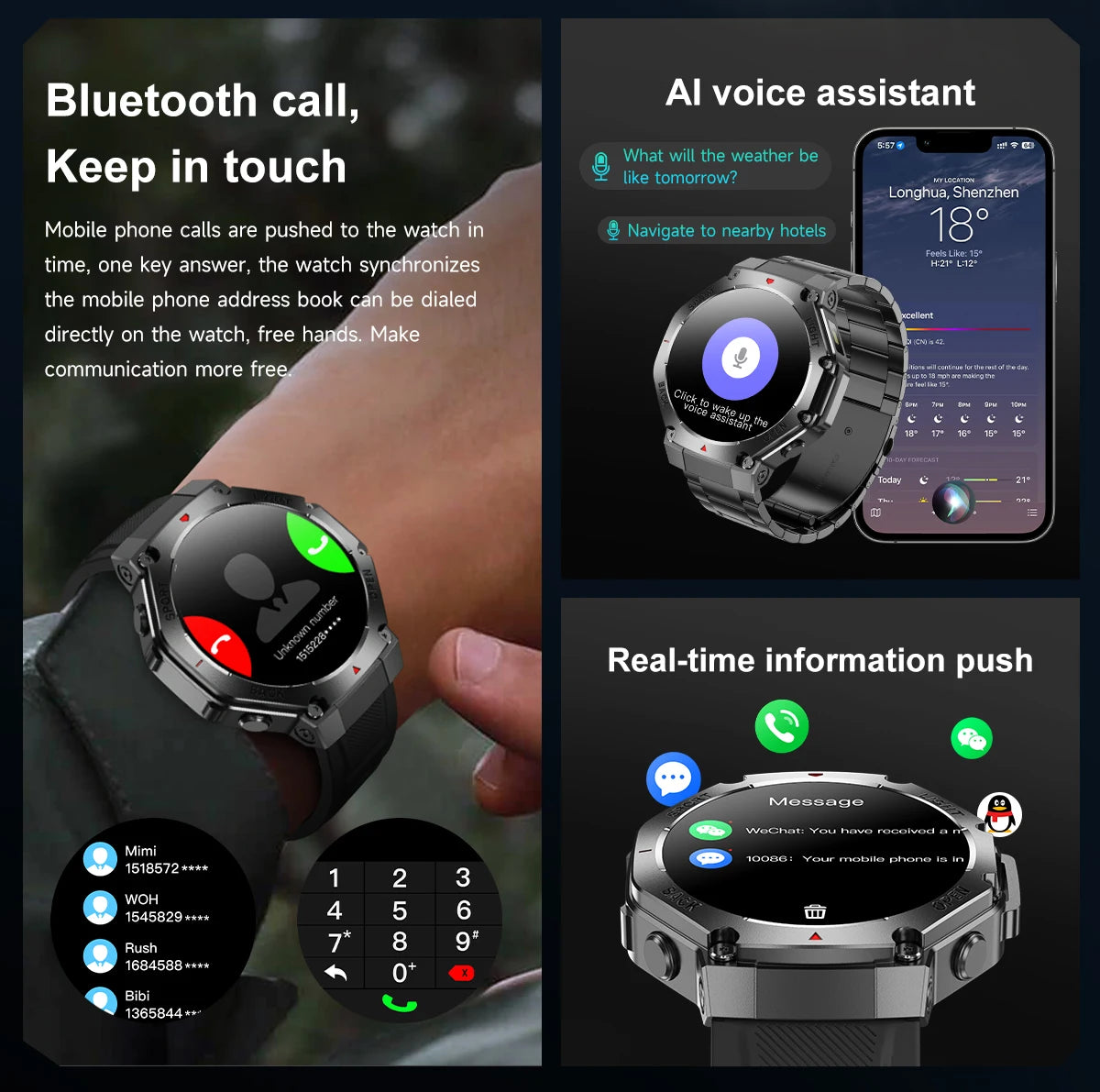 2025 Bluetooth 5.0 Smart Watch – Women's Health & Sports Tracker