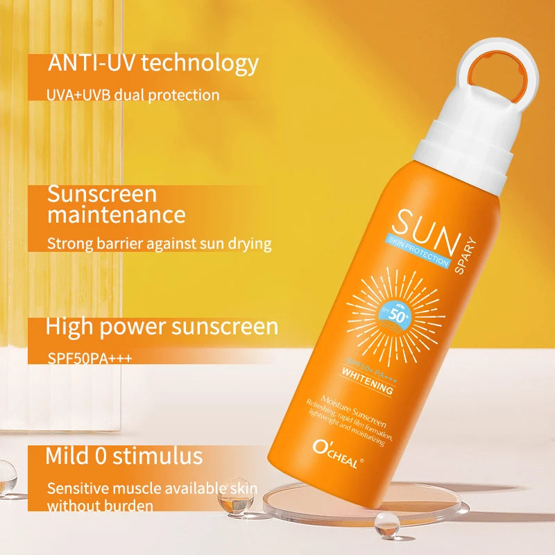 O’cheal Sunscreen Spray – 150ml Moisturizing & Anti-Aging SPF for Face & Body