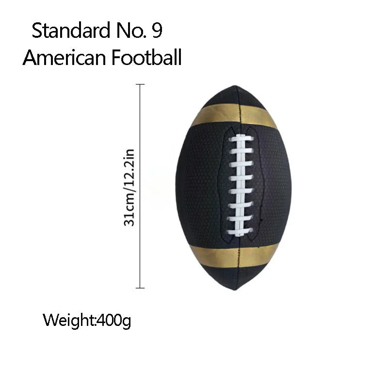 Standard Size 9 American Football – PU Rugby Ball for Youth & Adult
