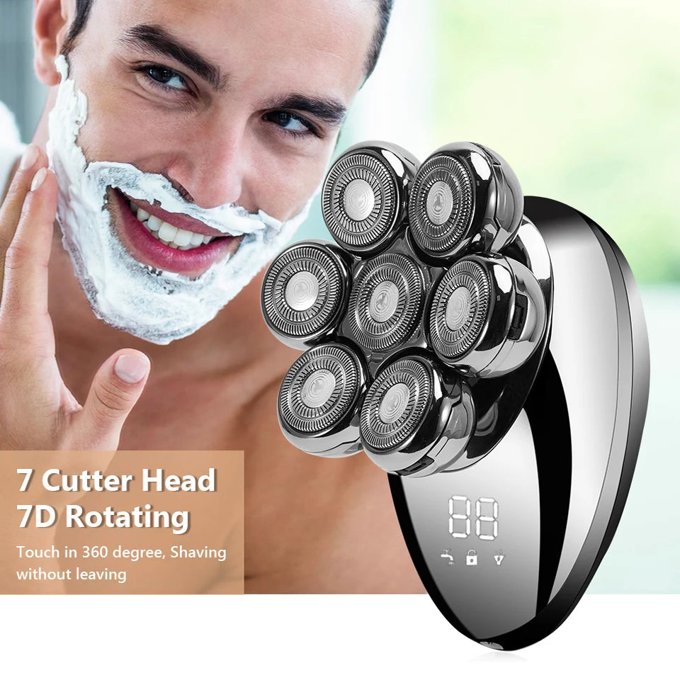 Men’s 7D Floating Electric Shaver – Wet & Dry Rechargeable Razor