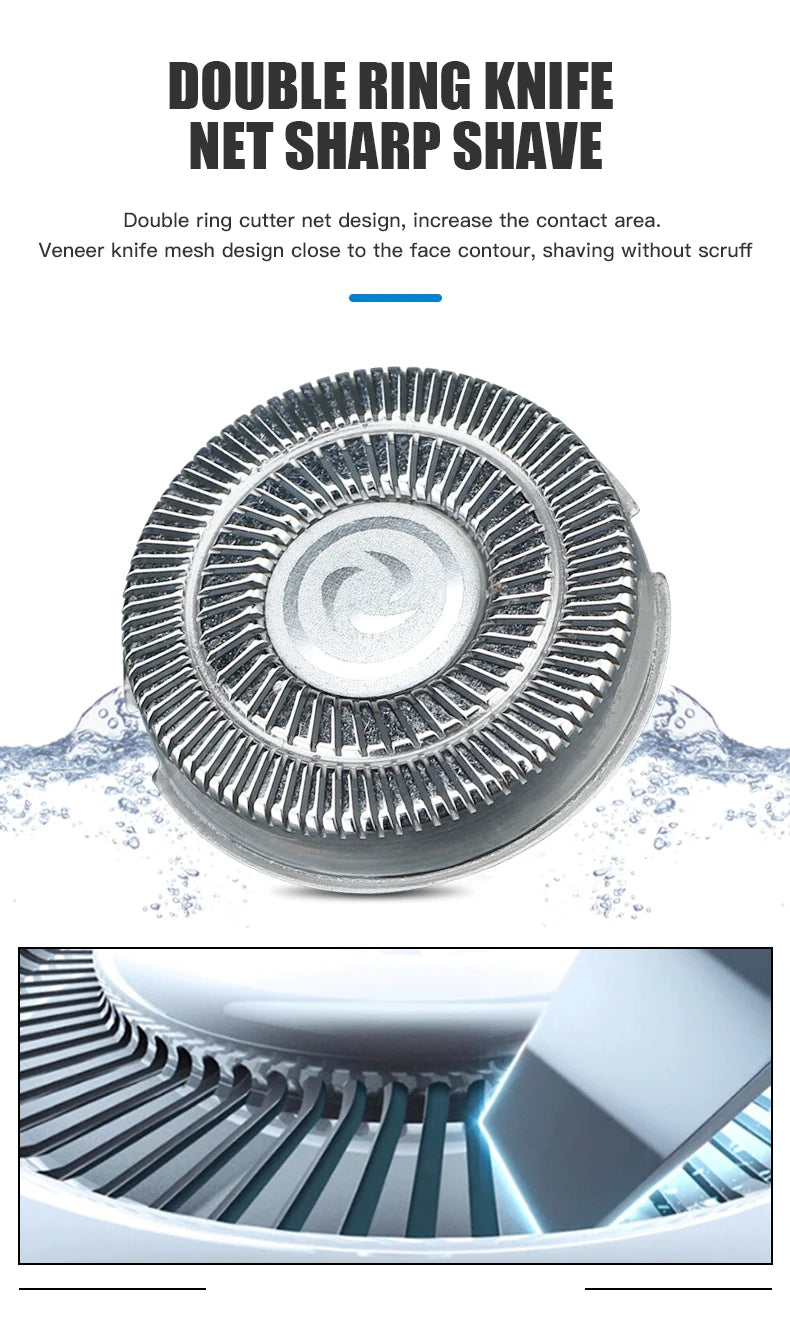 Electric Rotary Shaver & Beard Trimmer – Waterproof Rechargeable Razor