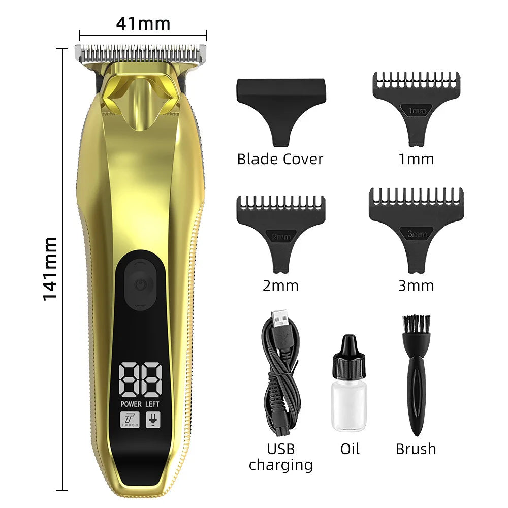 Professional Cordless Hair Clippers for Men with LCD Display