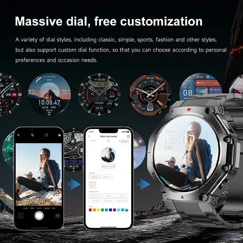 2025 Bluetooth 5.0 Smart Watch – Women's Health & Sports Tracker