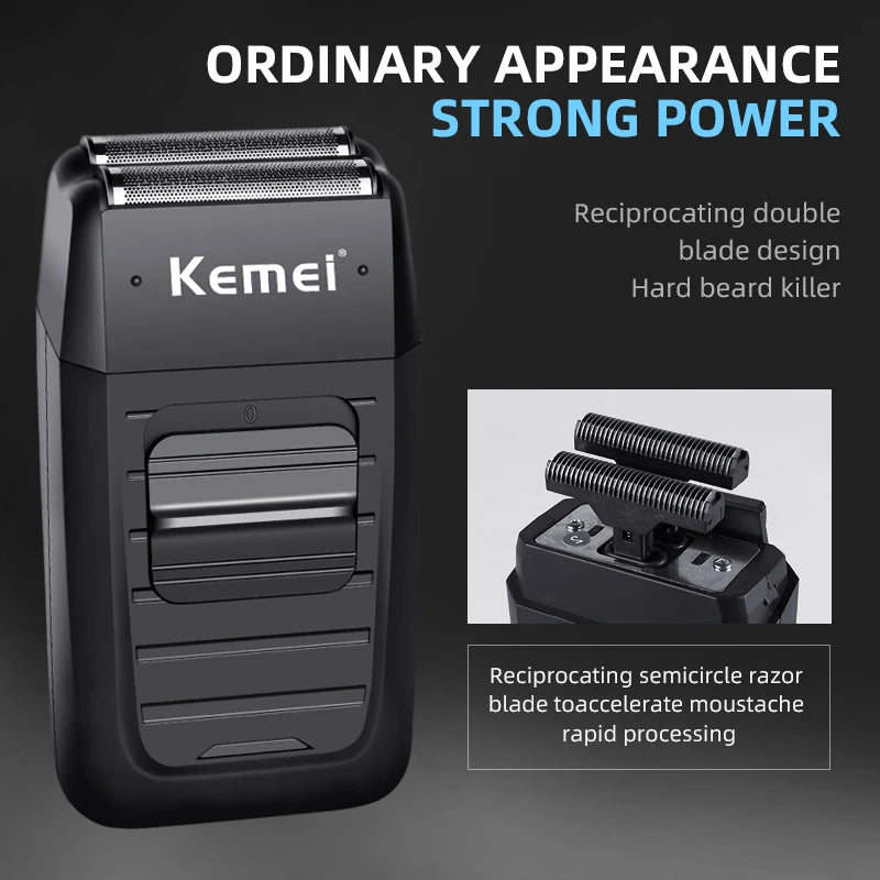Kemei KM-1102 Cordless Twin Blade Men’s Shaver & Trimmer