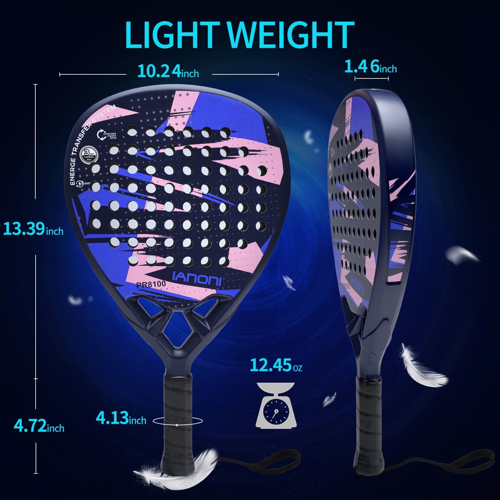 IANONI Carbon Fiber Padel Racket EVA Core
