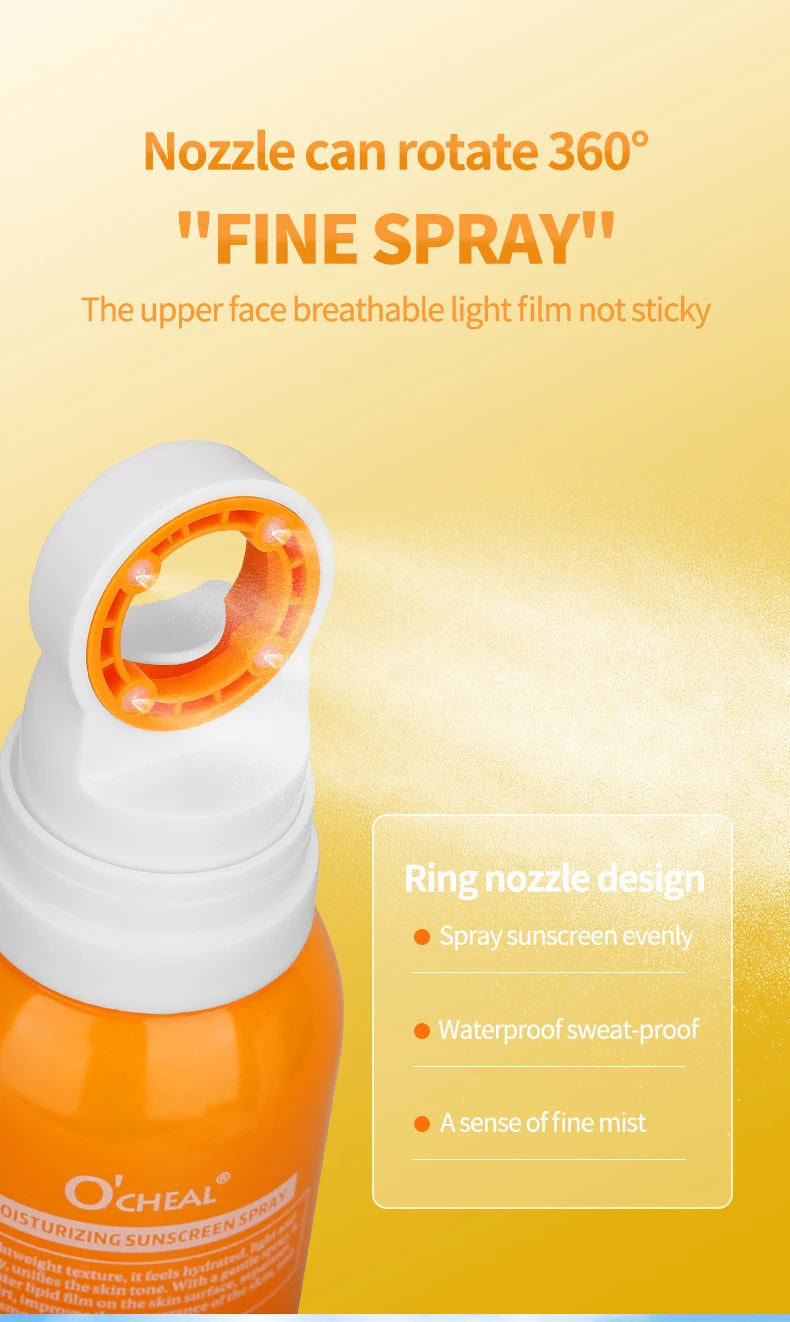 O’cheal Sunscreen Spray – 150ml Moisturizing & Anti-Aging SPF for Face & Body