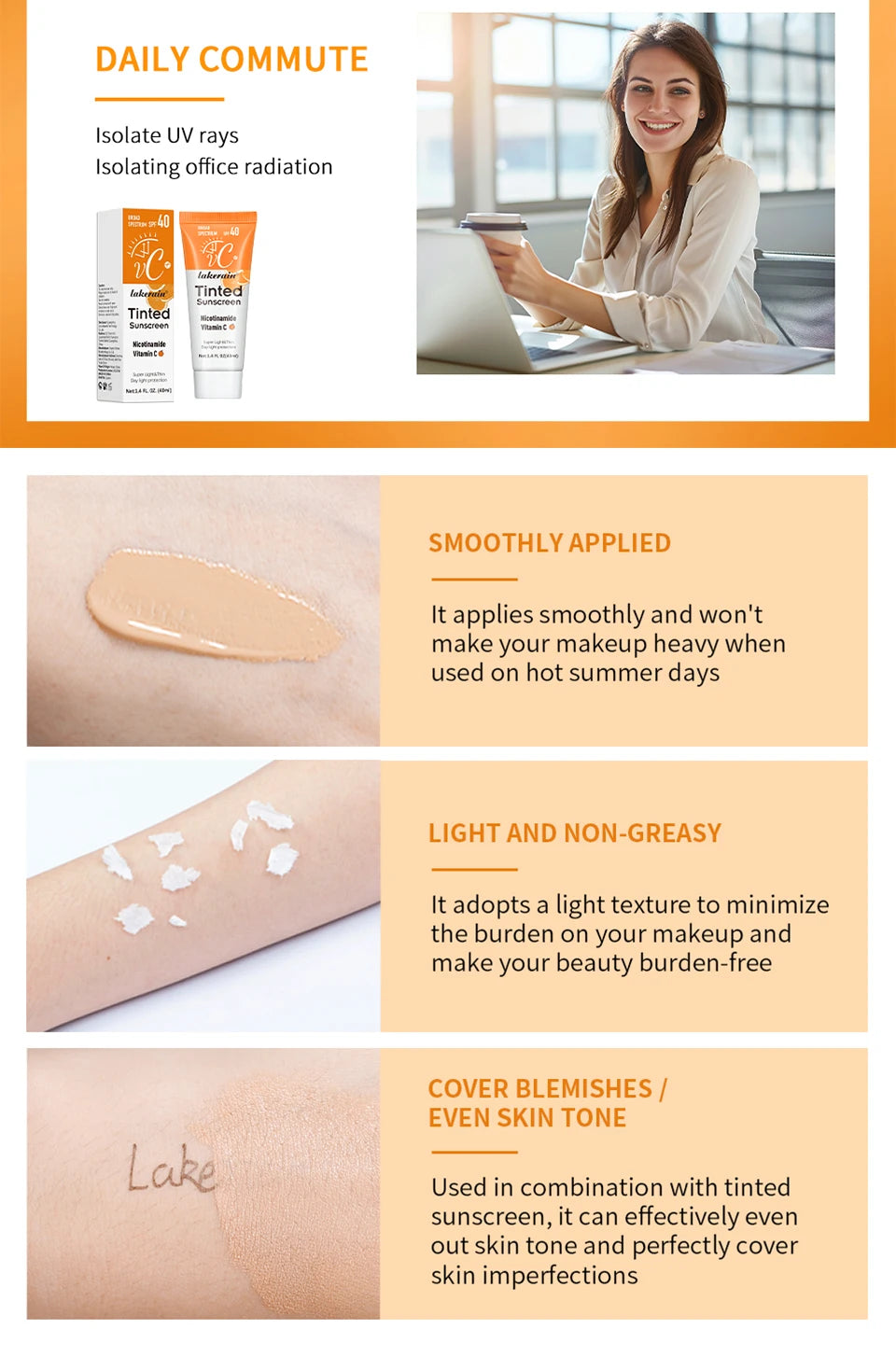 SPF40 Tinted VC Moisturizing Sunscreen Cream