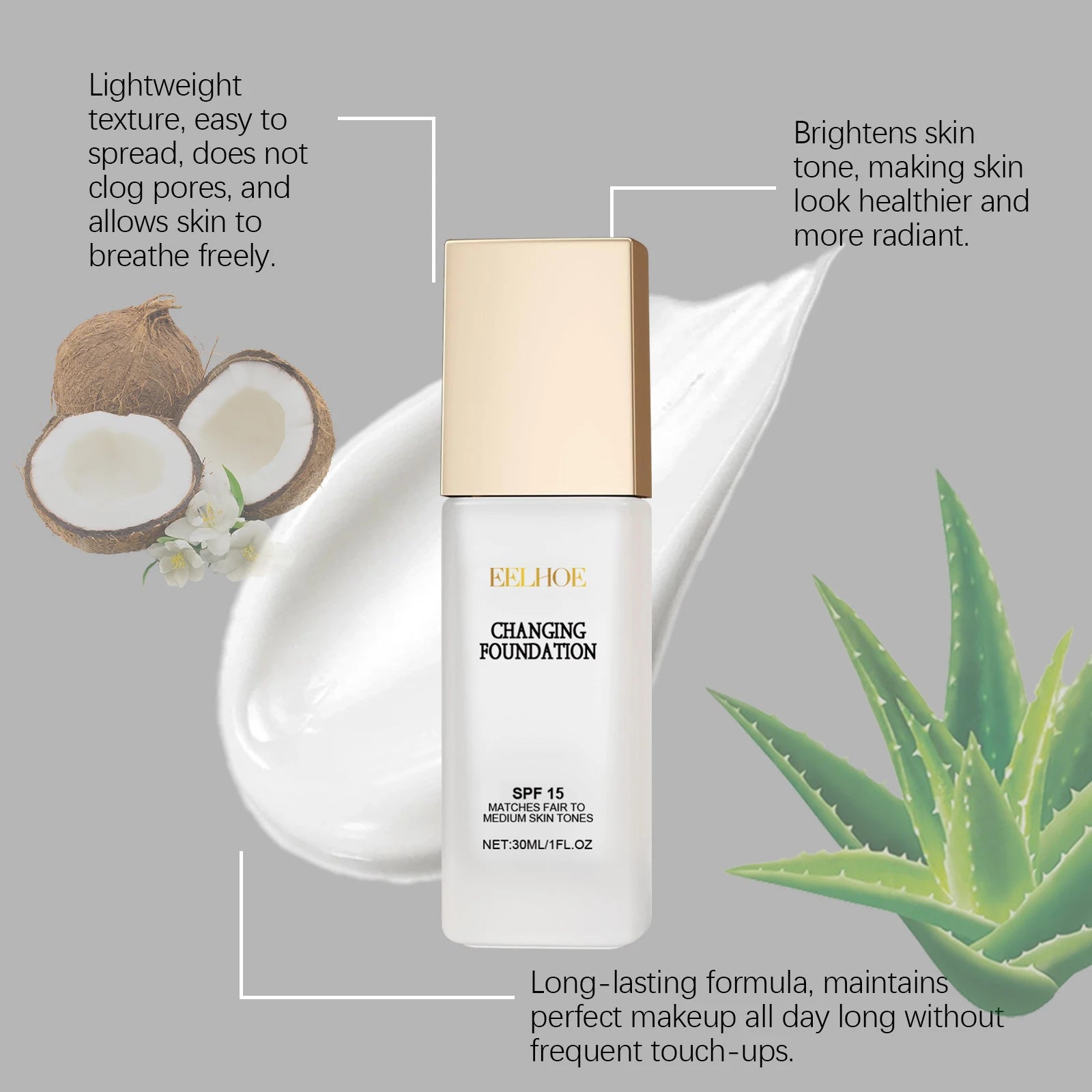 Full Coverage Matte Liquid Foundation with SPF15