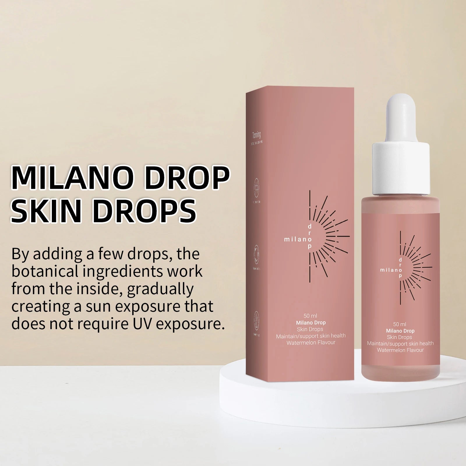 Self Tanning Drops – Natural Melanin Booster & Bronzer