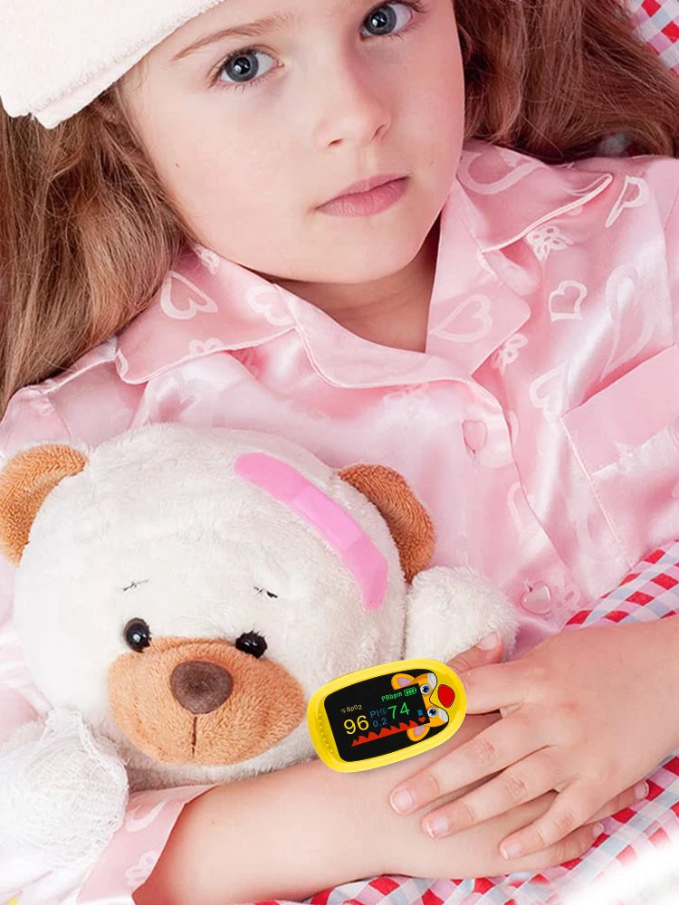 AiQUE Pediatric Pulse Oximeter – Oxygen & Heart Rate Monitor for Kids
