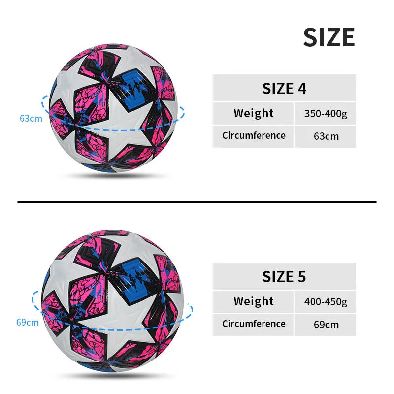 Standard Soccer Ball – Professional Seamless PU Football (Sizes 4 & 5)