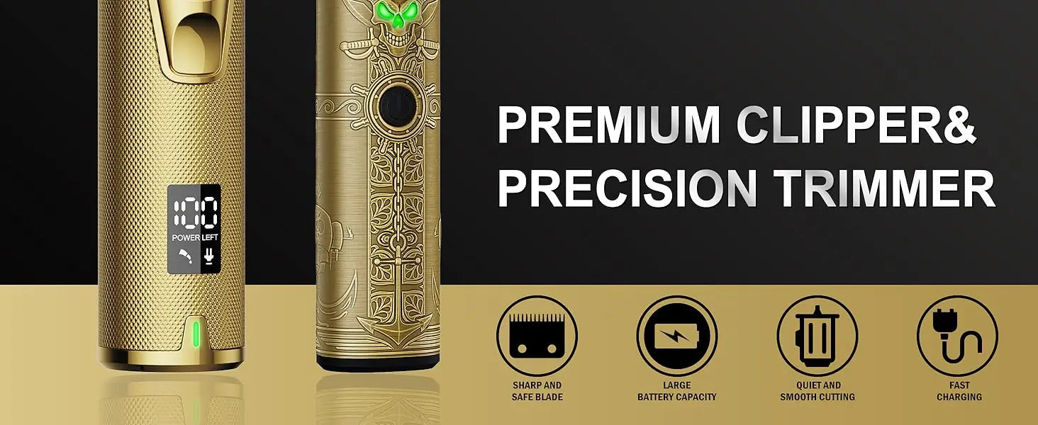 Professional Cordless Hair Clippers for Men with LCD Display