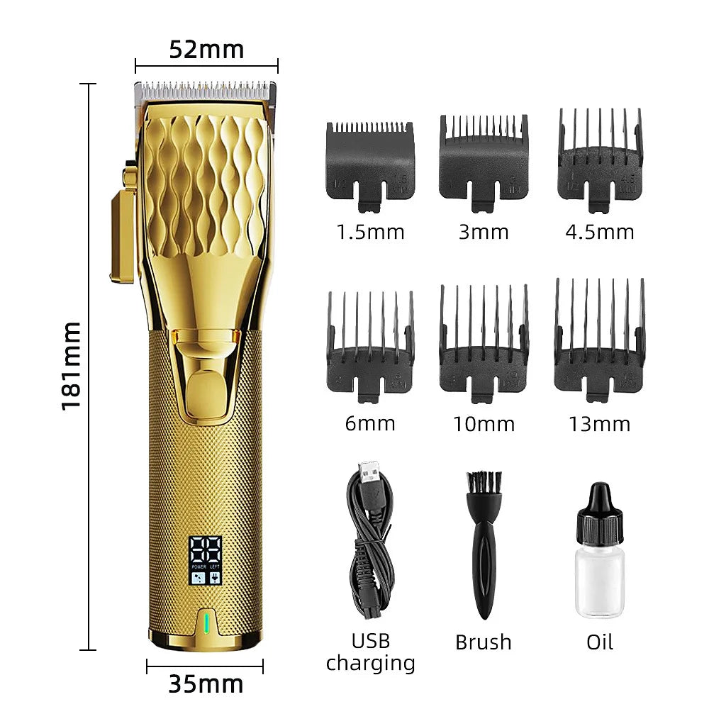Professional Cordless Hair Clippers for Men with LCD Display