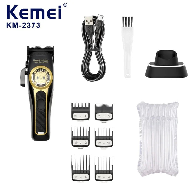 Kemei KM-2373 Professional Hair Clipper – Magnetic Motor & Charging Base