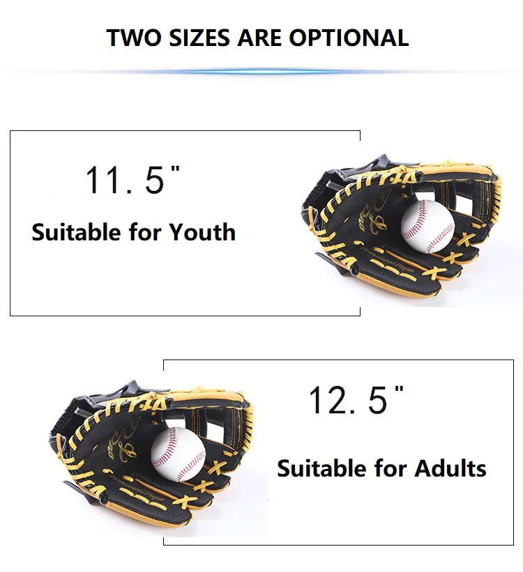 Professional Leather Baseball Gloves – 11.5” & 12.5” Youth & Adult