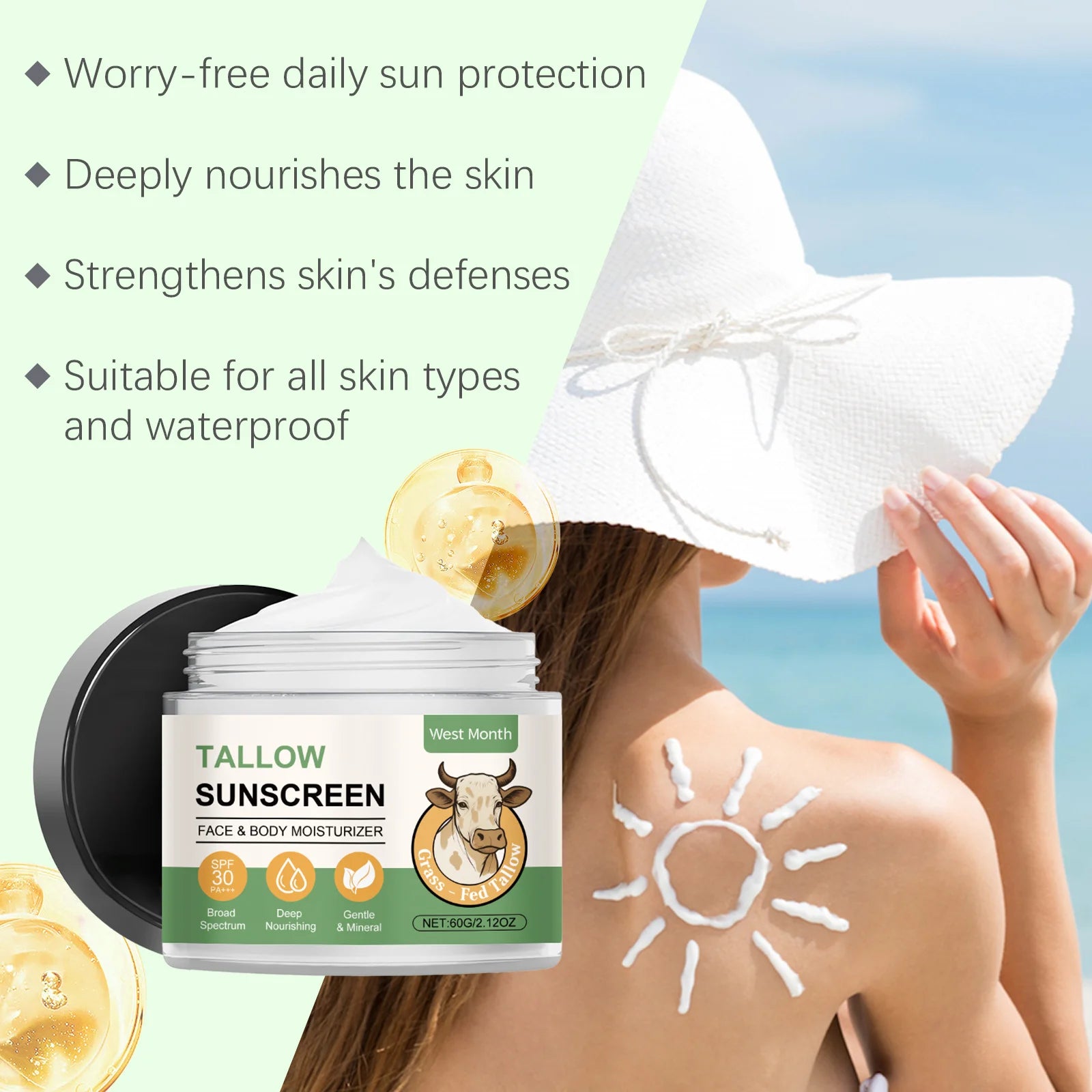 Moisturizing Anti-UV Sunscreen – Brightening & Waterproof
