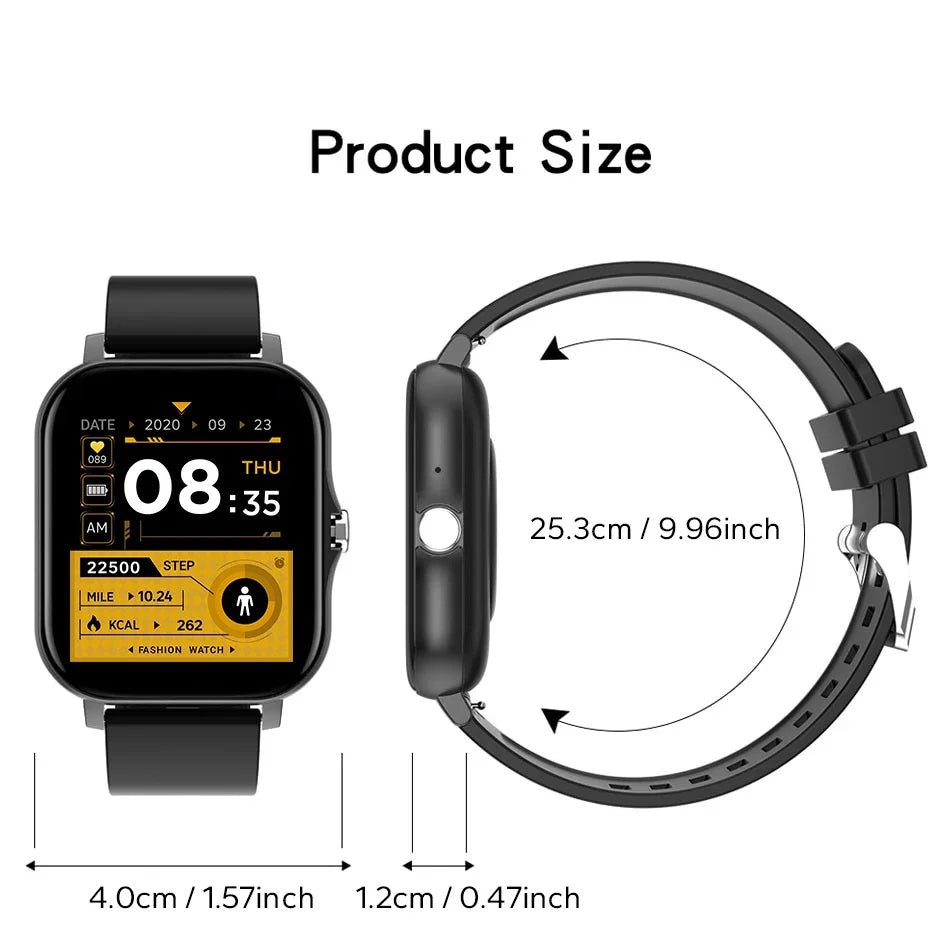 1.44" Bluetooth Smart Watch – Health Tracker for Android & iOS