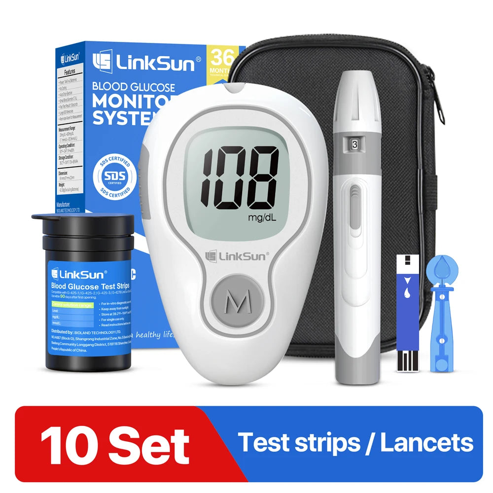 LinkSun G-425-3 Blood Glucose Meter Kit – Diabetes Sugar Monitor