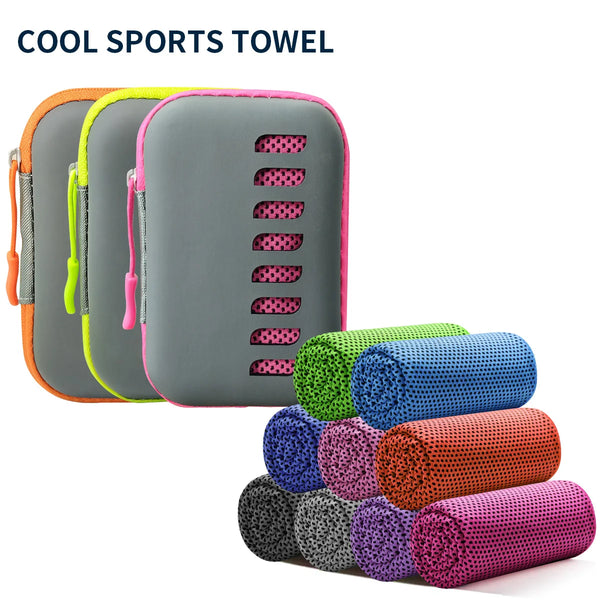 Camping Cooling Towels with EVA Case – Quick-Dry, Portable Sports & Travel Towels